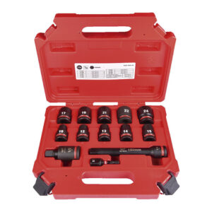 Estuche 13 vasos cortos 1/2" MILWAUKEE Impacto
