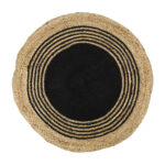 Alfombra yute-negro diámetro 90 cm