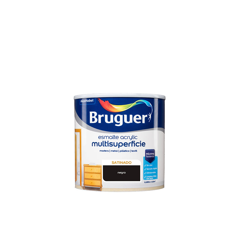 Esmalte acrílico al agua Bruguer Multisuperficie Satinado 250 ml - Imagen 4