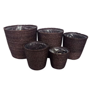 Set 5 cestas cónicas fibra natural Bagdad