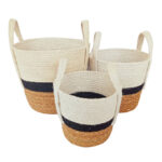 Set 3 cestas fibra natural Ceylan
