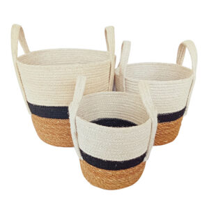 Set 3 cestas fibra natural Ceylan