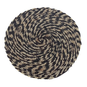 Mantel individual ø 30 cm Yute blanco y negro