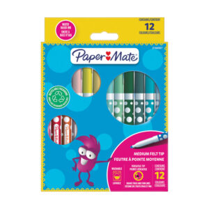 Rotuladores escolares de colores PAPER MATE 12 unidades