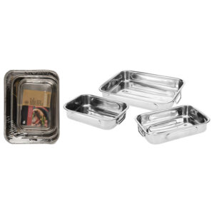 Set 3 bandejas horno acero inoxidable