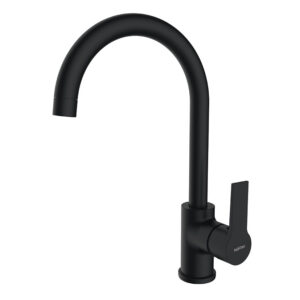 Grifo monomando fregadero vertical HABITEX serie Elisa Matte negra
