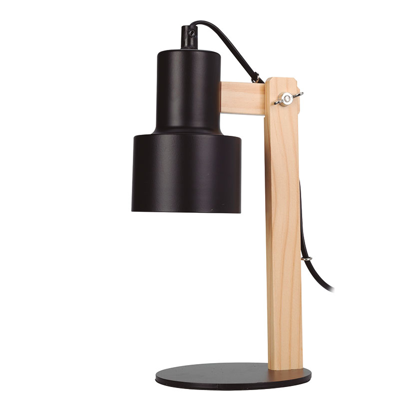 Lámpara mesa E14 madera pino