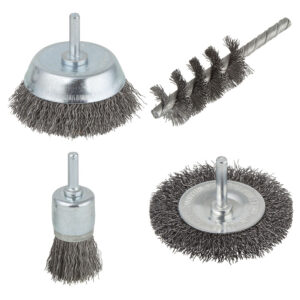 Juego 4 cepillos alambre acero WOLFCRAFT