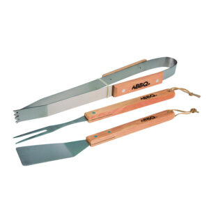Accesorios barbacoa mango madera juego 3 unidades