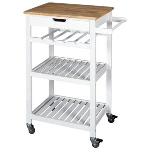 Carrito auxiliar cocina ruedas blanco