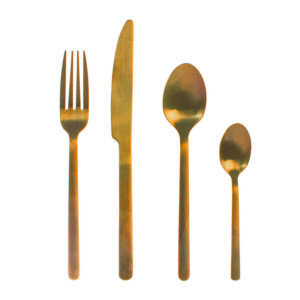 CUBERTERIA INOX.24 PZ. PULSE ORO OPACO