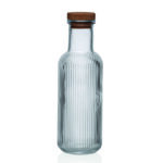 Botella vidrio 1 litro VERSA Rayas.(Envase completo)