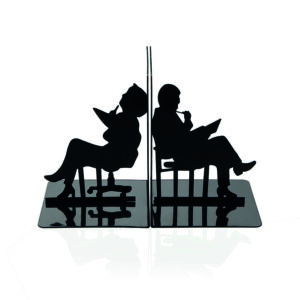 Sujetalibros metálico lectores 10x10xh.14 cm