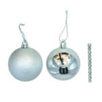 TUBO 12 BOLAS NAVIDAD PLAT.6CM.MOD.SURT.