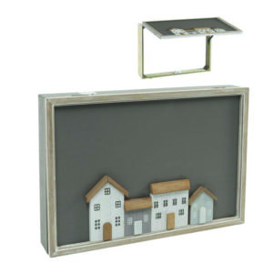 Tapa contador DECASA Casitas madera 46x7,5xh.32 cm