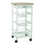 Carrito verdulero 3 cestas ruedas blanco