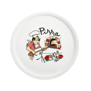 Plato pizza porcelana decorado 30 cm 6 unidades
