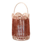 Farolillo de cristal con cuerdas 14x14x21 cm
