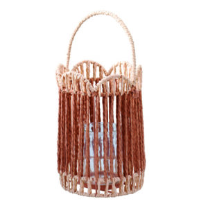 Farolillo de cristal con cuerdas 14x14x21 cm