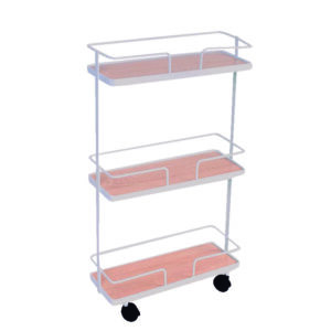 CARRO AUX.METAL MADERA BCO.35,5X14X63CM
