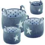 JGO. 3 CESTOS REDONDOS ESTRELLA GRIS