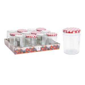 TARRO CRISTAL CON TAPA METAL 450 ML.