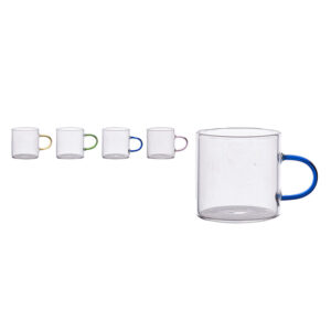 Taza Mug vidrio borosilicato  4 unidades