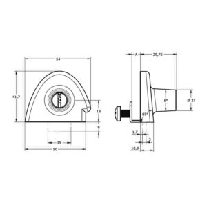 Cerradura mueble cristal AGA mod. 359