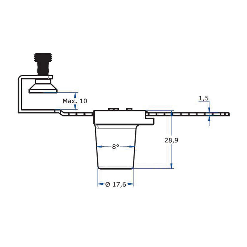 Cerradura corredera cristal AGA mod. 354