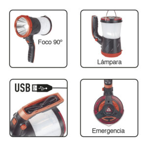 Linterna/foco LED recargable RATIO LampLight F250B