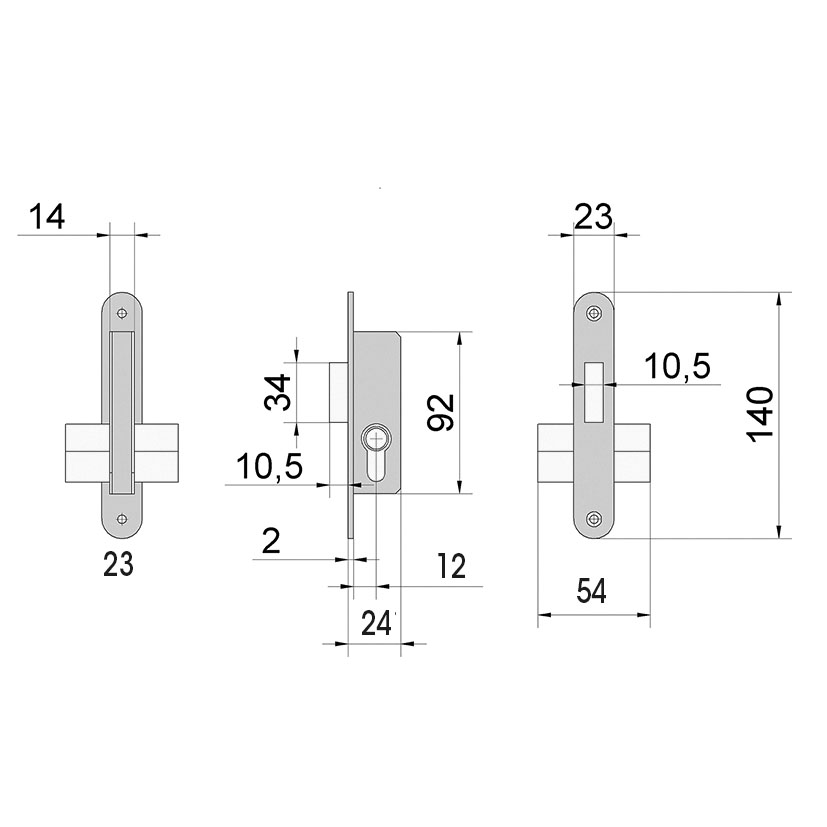 Cerradura embutir LINCE carpintería metálica modelo 5552