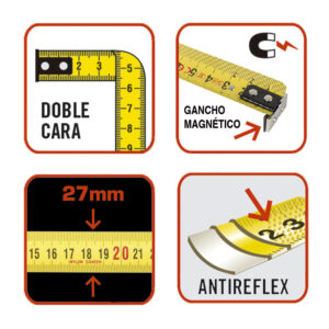 Flexómetro RATIO Pull-Lock Magnetic 5 m x 27 mm