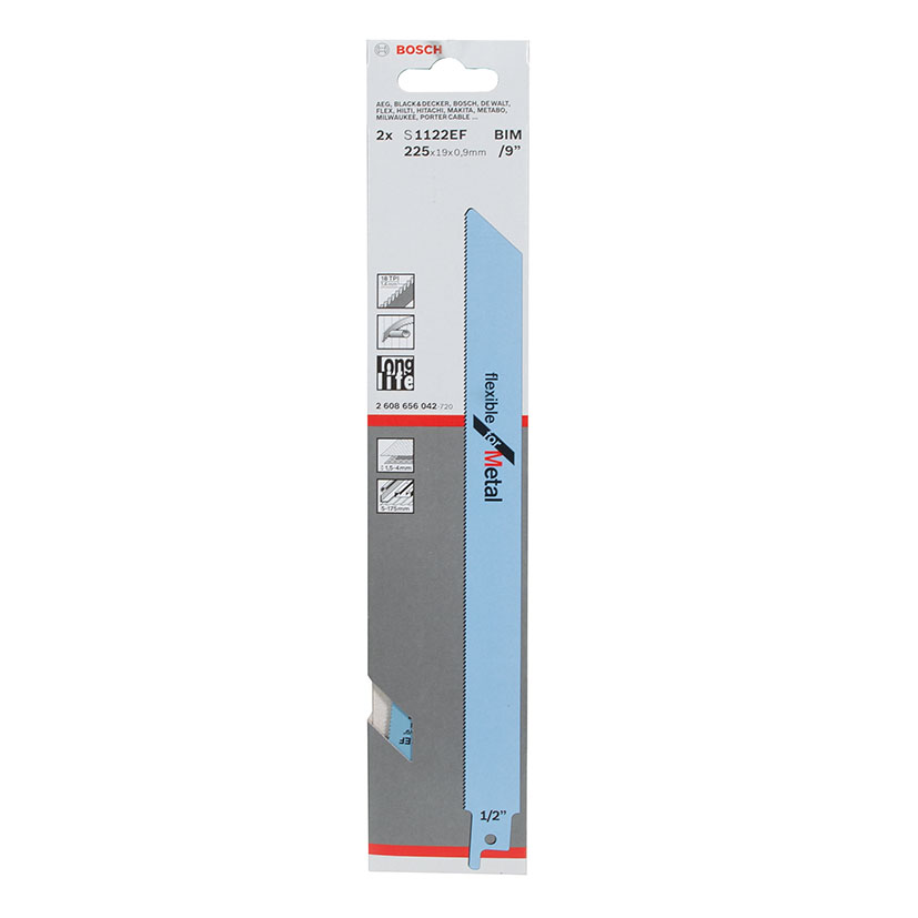 Set 2 sierras sable metal BOSCH S1122EF corte chapa fina