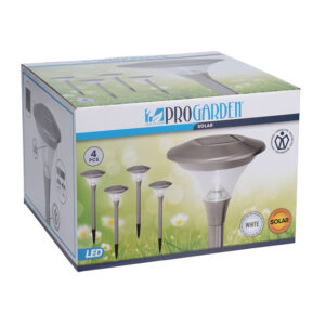 Lámpara solar inoxidable 47 cm. 4 unidades
