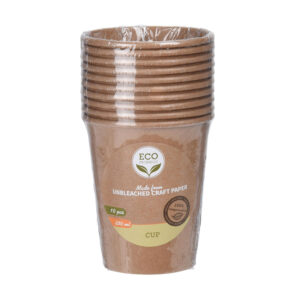 Set 10 Vasos desechables de papel Kraft