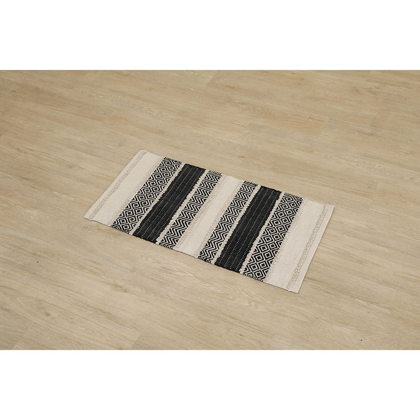 Alfombra Louxor 45x90 cm negro y natural