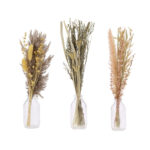 Jarrón cristal con flor seca 12x36,5 cm