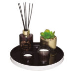 Juego aromas bandeja regalo y planta artificial