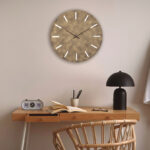Reloj pared metálico bronce 55 cm