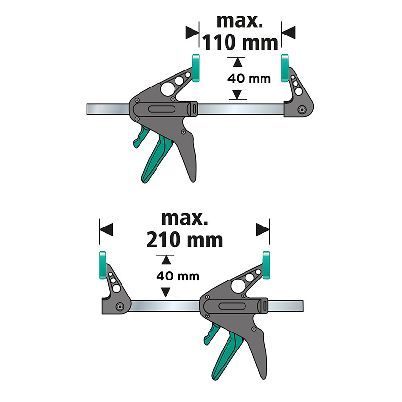 Mordaza de apriete WOLFCRAFT Mini 2 unidades