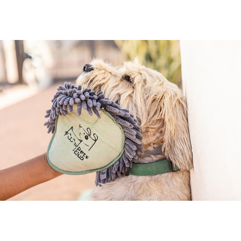 Manopla microfibra Pets Club verde
