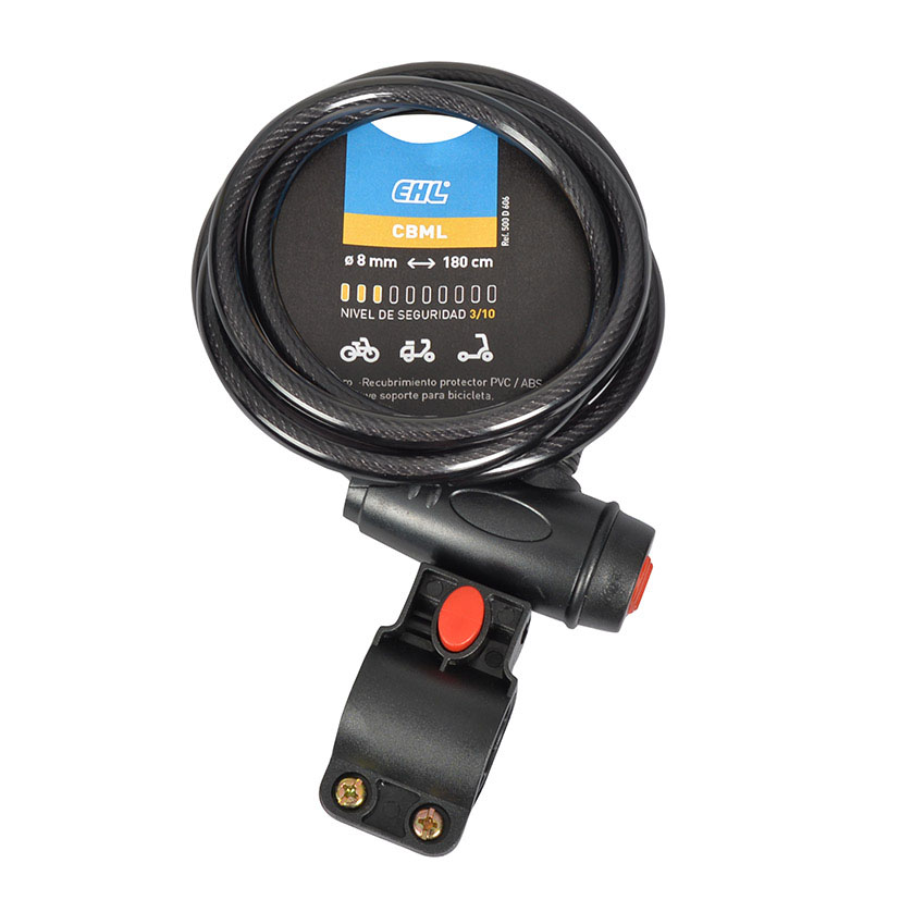 CANDADO CABLE Ø8 MM 180CM  EHL