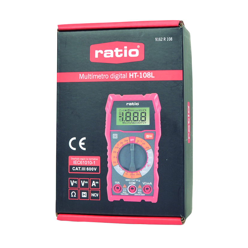 MULTIMETRO DIGITAL RATIO HT-108L