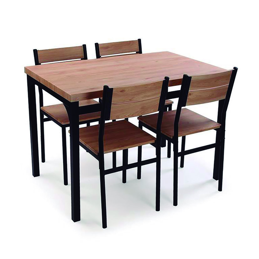 Conjunto de mesa con 4 sillas VERSA 70 x 76 x 110