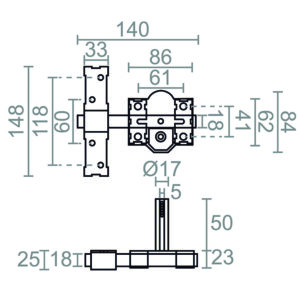 Cerrojo MICEL CRR08 50 mm