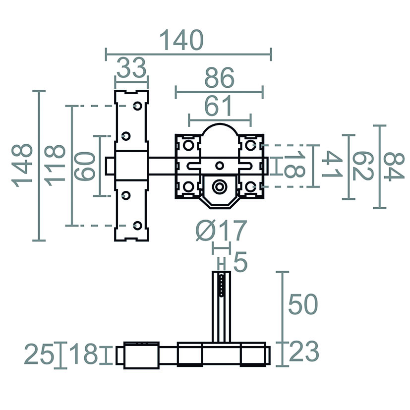 CERROJO SOBREPONER CRR08 86B/50mm NI
