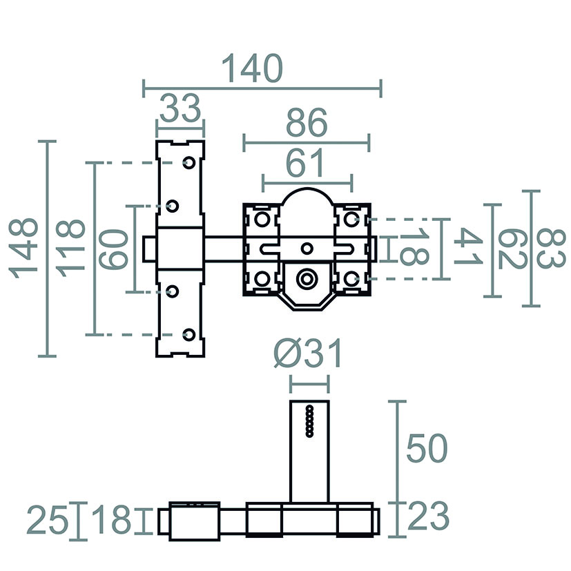 CERROJO SOBREPONER CRR10 86B/50mm NI