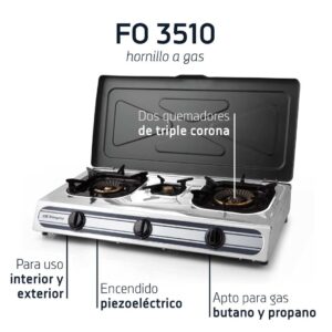 Hornillo Gas 3 Fuegos Orbegozo FO3510 Inoxidable