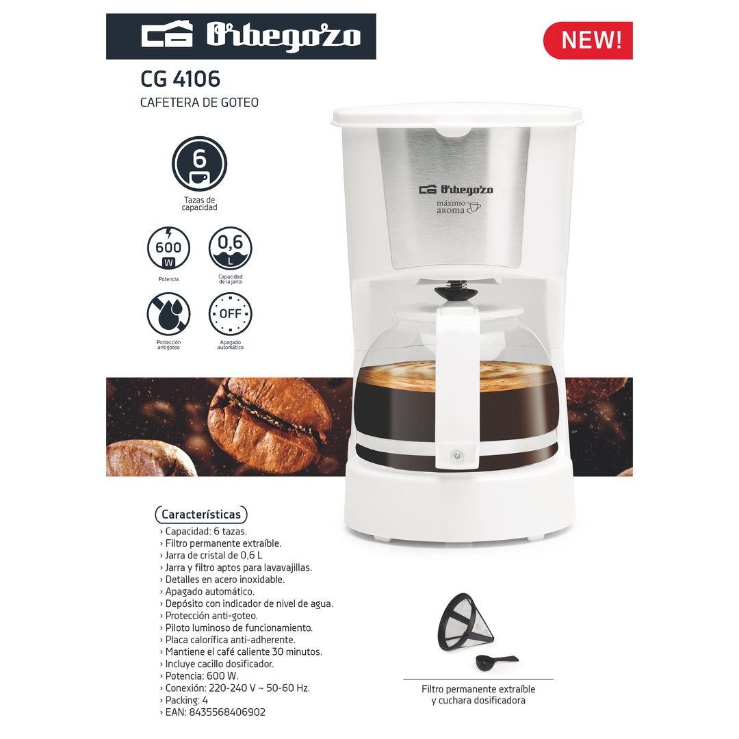 Cafetera Goteo Orbegozo CG4106 1.2L