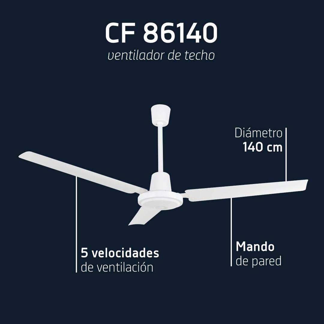Ventilador de techo Orbegozo CF86140 140cm 70W blanco